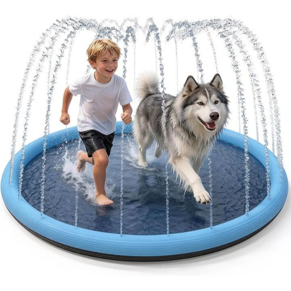 Brand New 51“ Splash Pad for Kids and Dogs, Non-Slip Sprinkler Mat